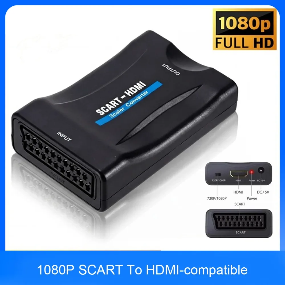 Scart To Hdmi - SCART to HDMI-compatible Converter Adapter 1080P